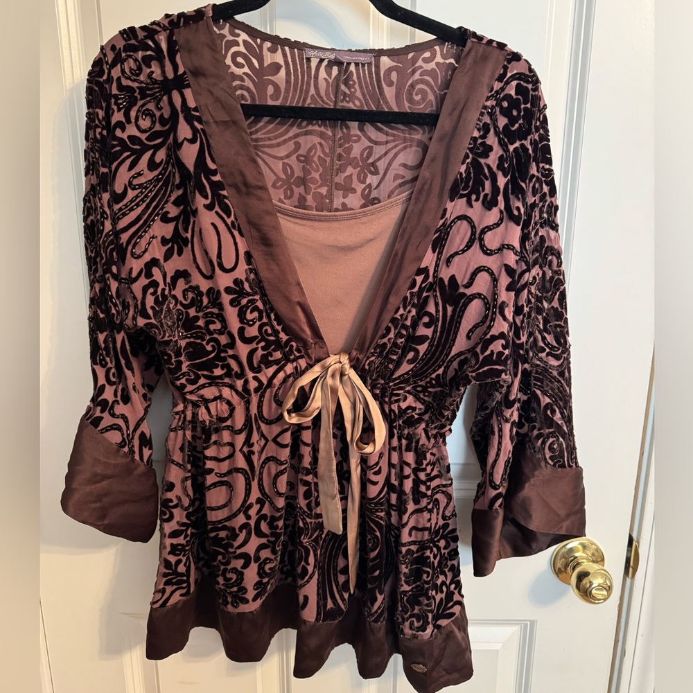 Vintage Hale Bob - Beaded Velvet Burn Out